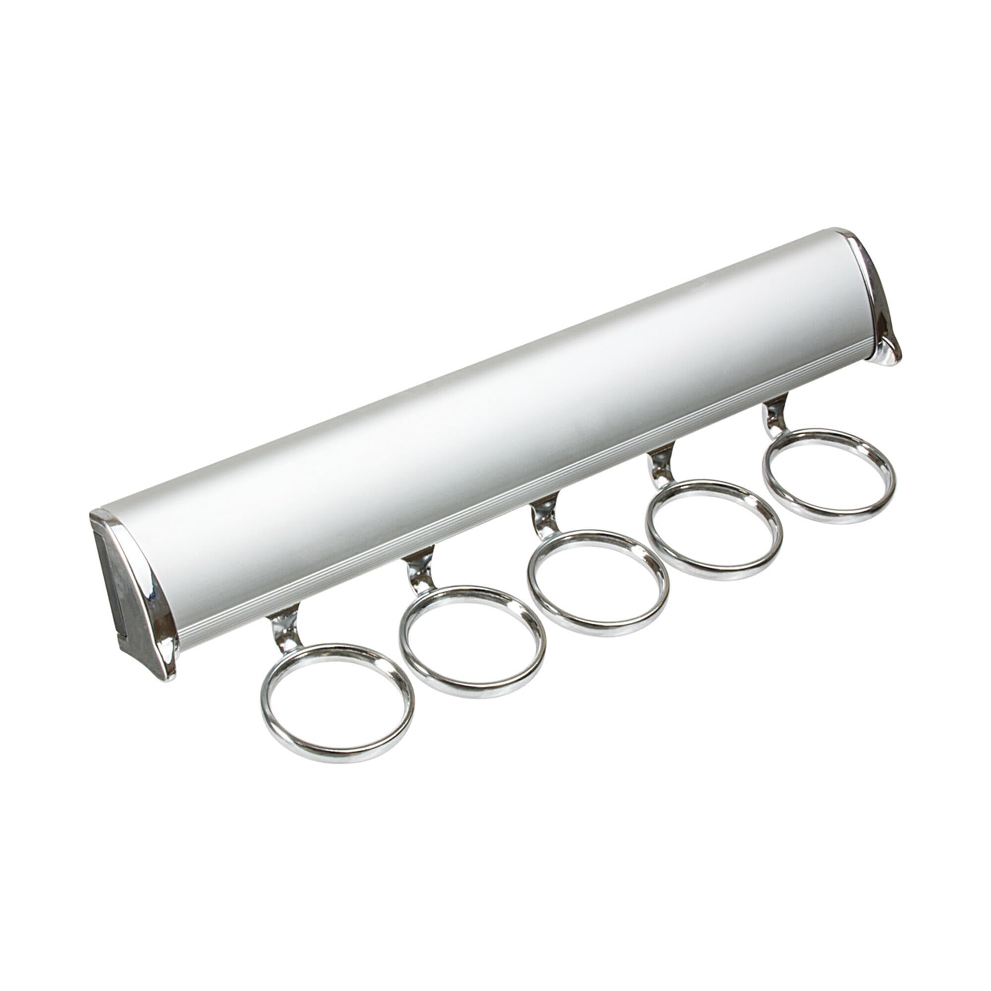Brixwell QIMS-001 Scarf Rack, 5 Hook with Full Extension Slide Matt Aluminum Finish