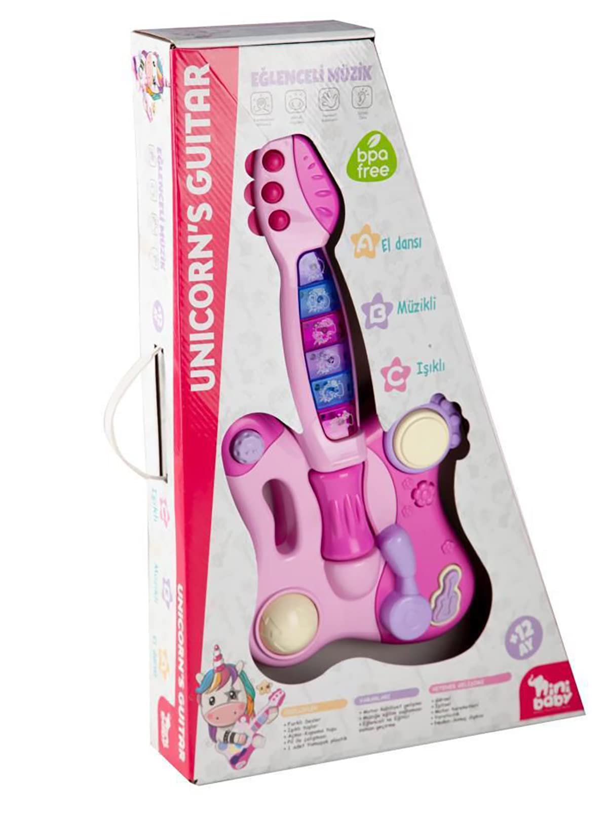 Erdem Oyuncak Unicorn Sesli ve Isikli Egitici Müzikli Gitar