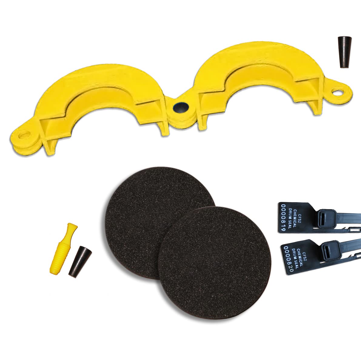 Drum Lock Safety Clamp, Starter Kit, Yellow, Solid Lockout/Tagout