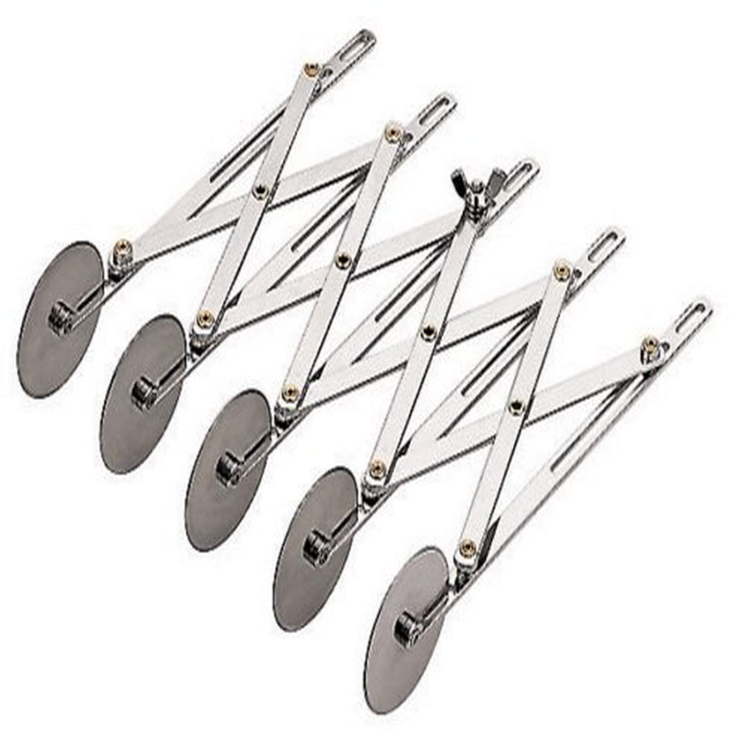 World Cuisine 9.5 by 2.125 Inch Stainless Steel Plain Multi-wheel Dough Cutter