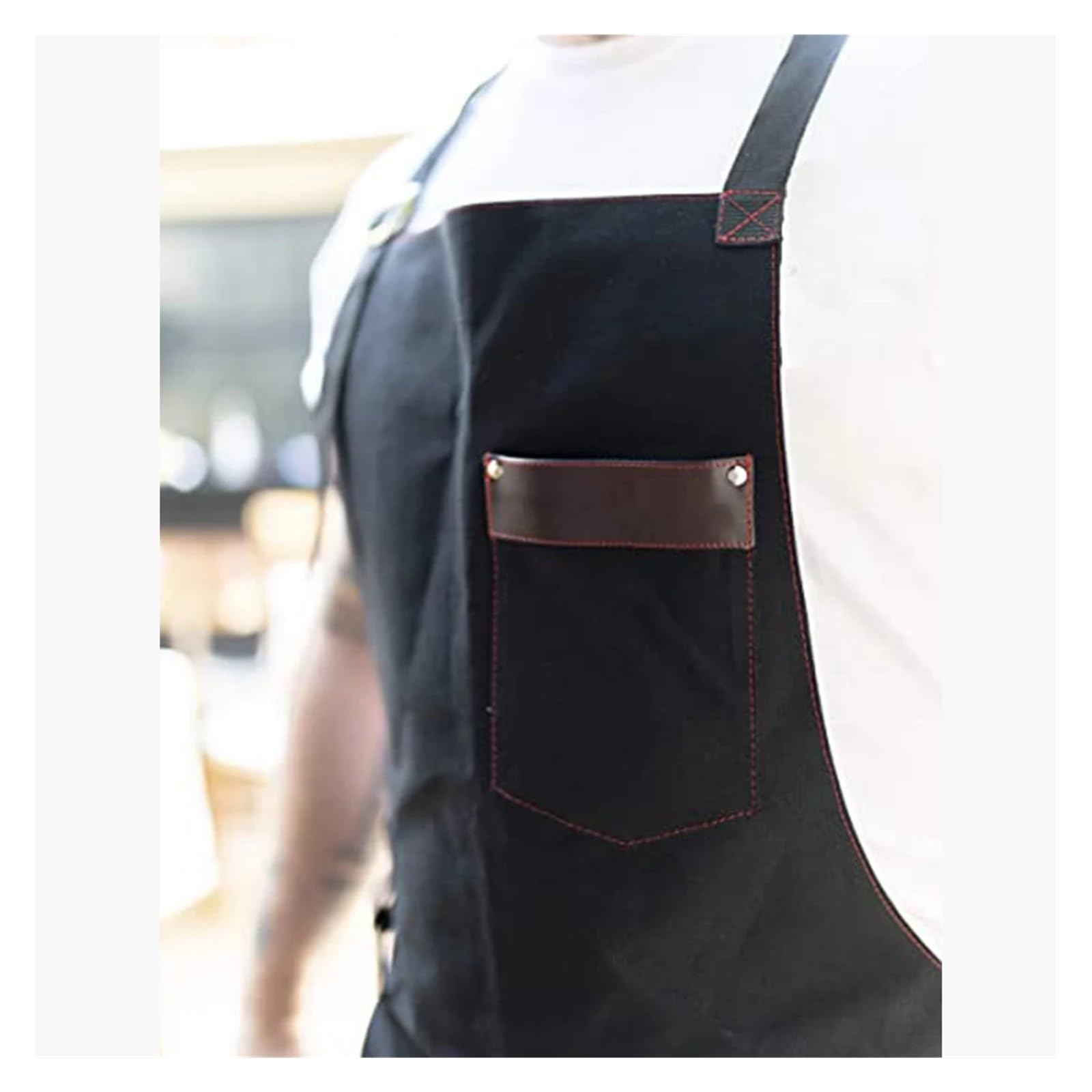 delantal cocina Delantal de chef for hombres Lona Cuero Tela Barbacoa Padre Presente Cocina Pros