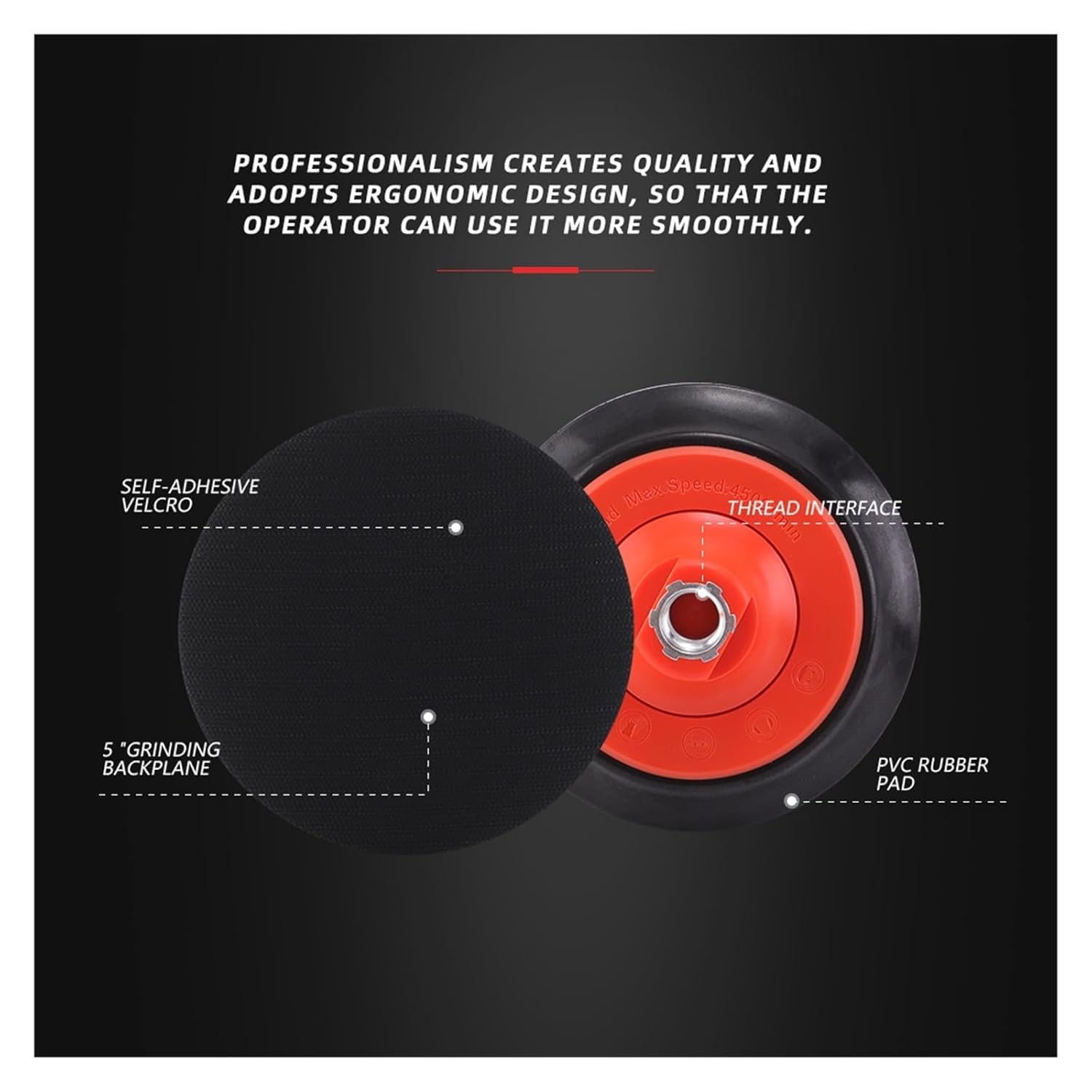 2PCS 5" 125mm / 6" 150mm M14 Backing Plate Backer Disc Car Buffing Buffer Pad Rotary Polisher Accessories(5 inch(125mm))