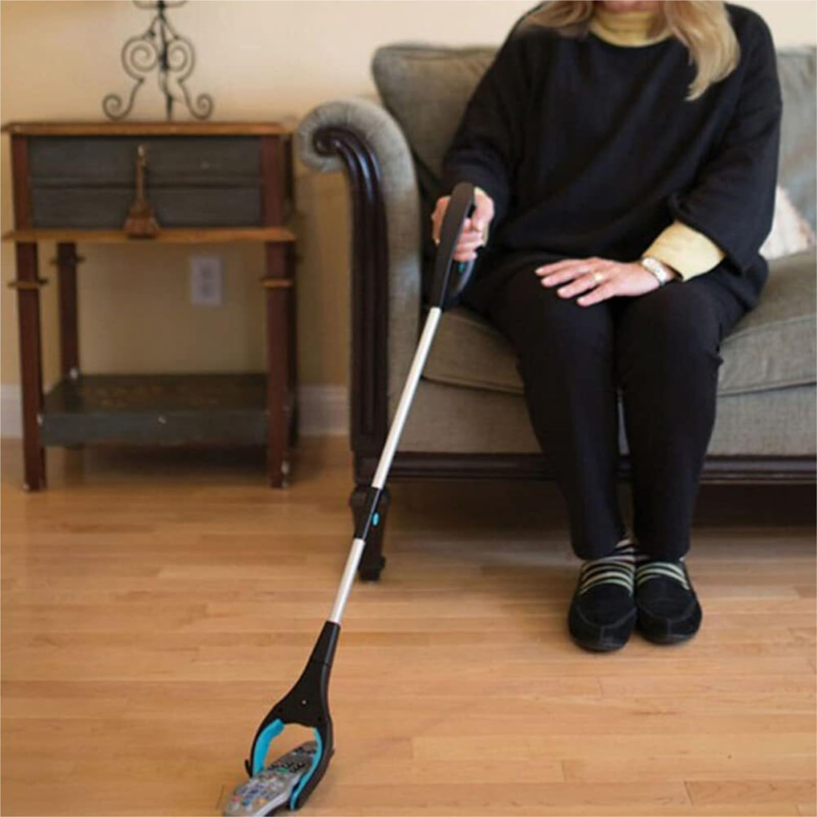 Pinza Raccogli Oggetti Resistente Pinza Prensile Pieghevole con Ganascia Antiscivolo E Luce Integrata Pinza Antiscivolo