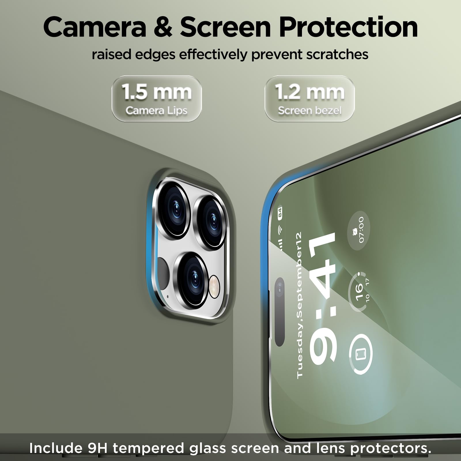 COFFKER Magnetic For IPhone 16 Pro Max Case, Compatible With Magsafe, Suction Cup Phone Mount, [2 Screen Protectors][Camera Protector] Silicone