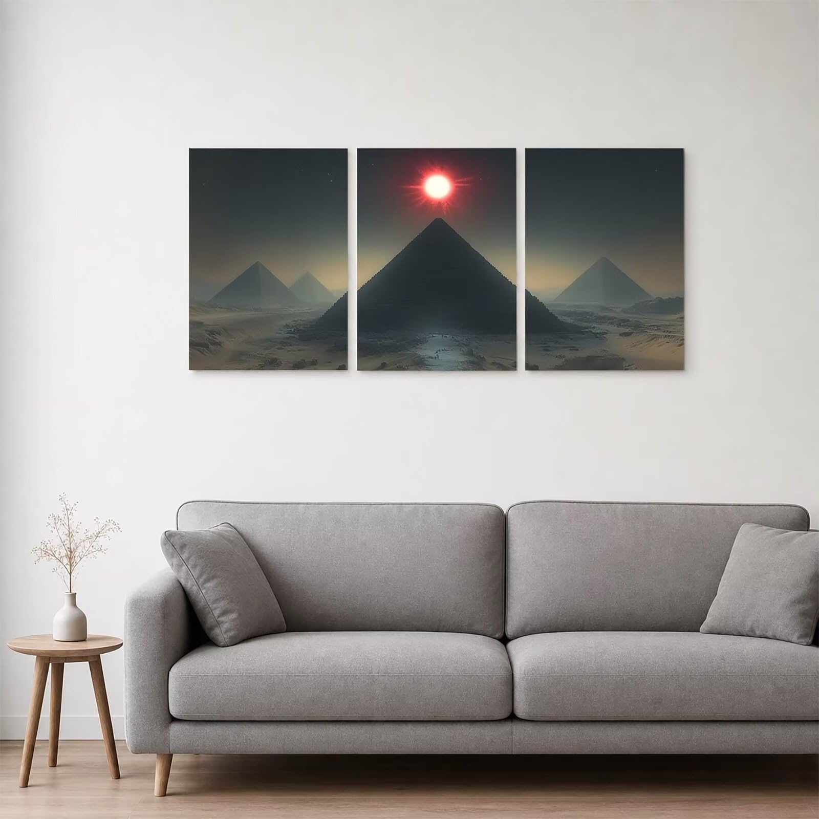 Zestaw 3 szt. piramid diamentowych artystycznych dla dorosłych, krajobraz, malarstwo diamentowe, sztuka kryształowa, zestaw do haftu krzyżykowego, 91 x 61 cm x 3, do malowania po numerach, dla