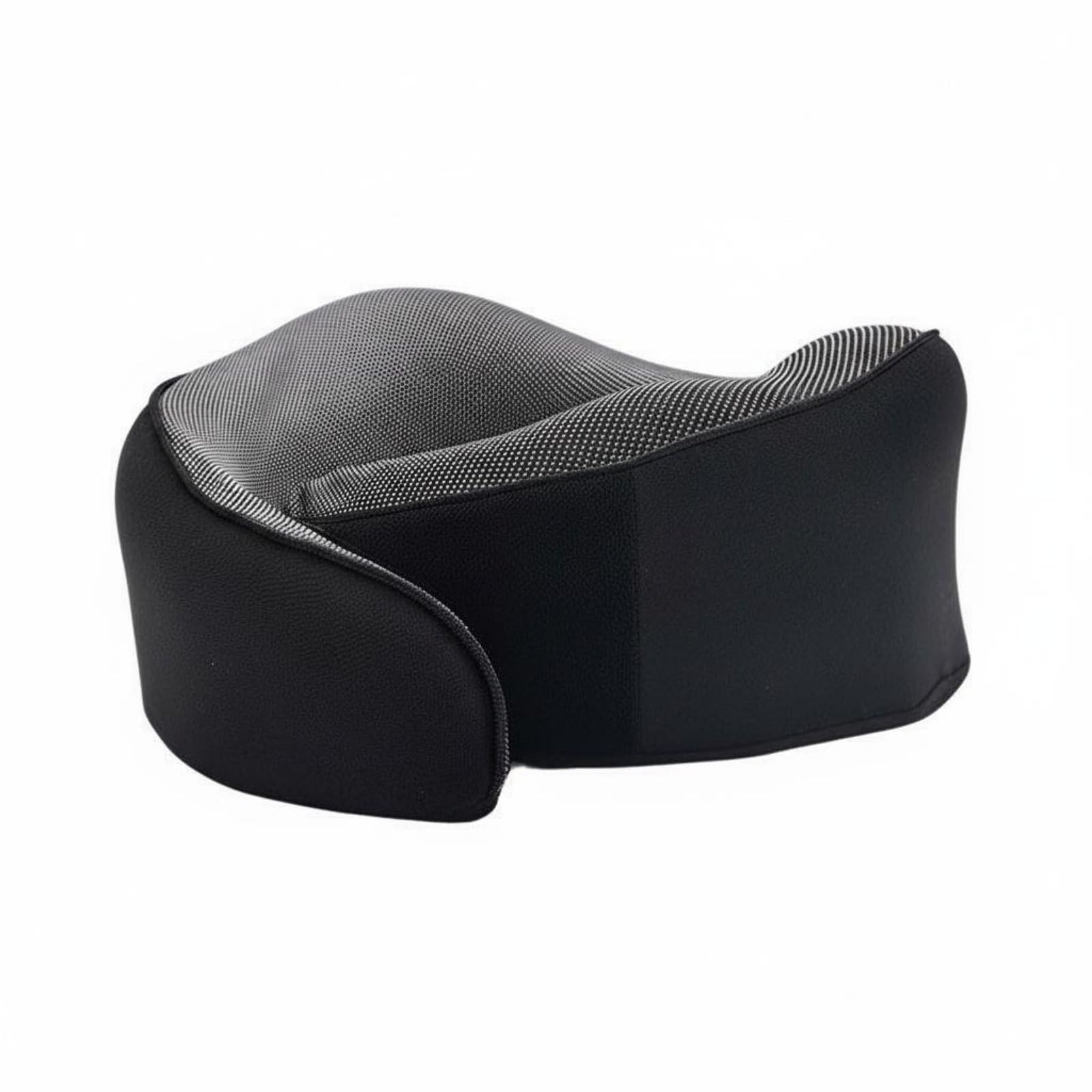 CLOVRIX® Portable U-Shaped Travel Pillow Includes Carry Case Memory Neck Compressible Cushion Breathable Material for Travelers, Commuters, Office Workers, Car Rides, Black, Set with Eva |-image-36
