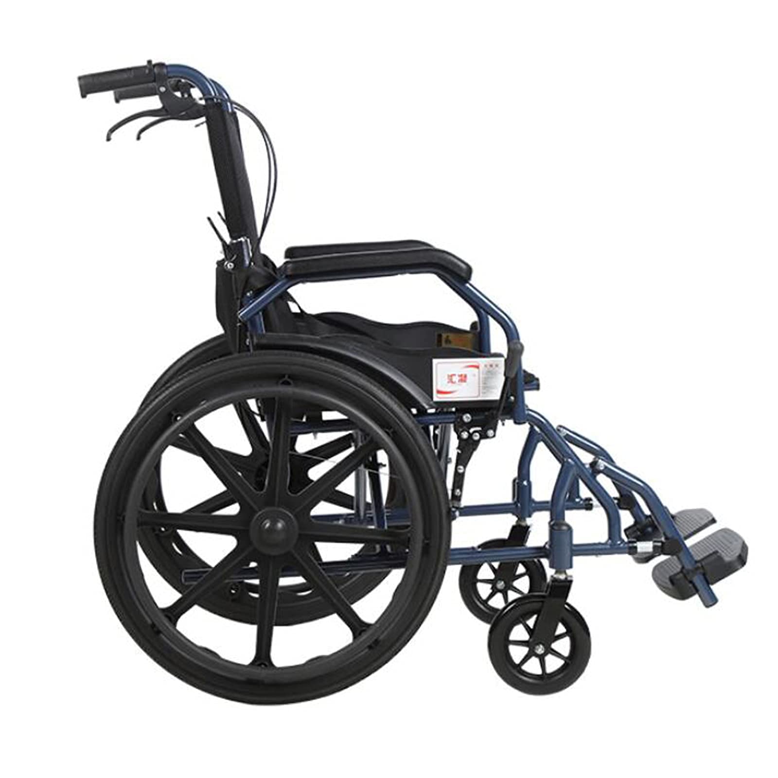 Sillas de ruedas Sillas de ruedas plegables, sillas de ruedas autopropulsadas Silla de ruedas de tránsito plegable de aluminio súper liviana con asiento extra ancho de 20 pulgadas, scooter de movili