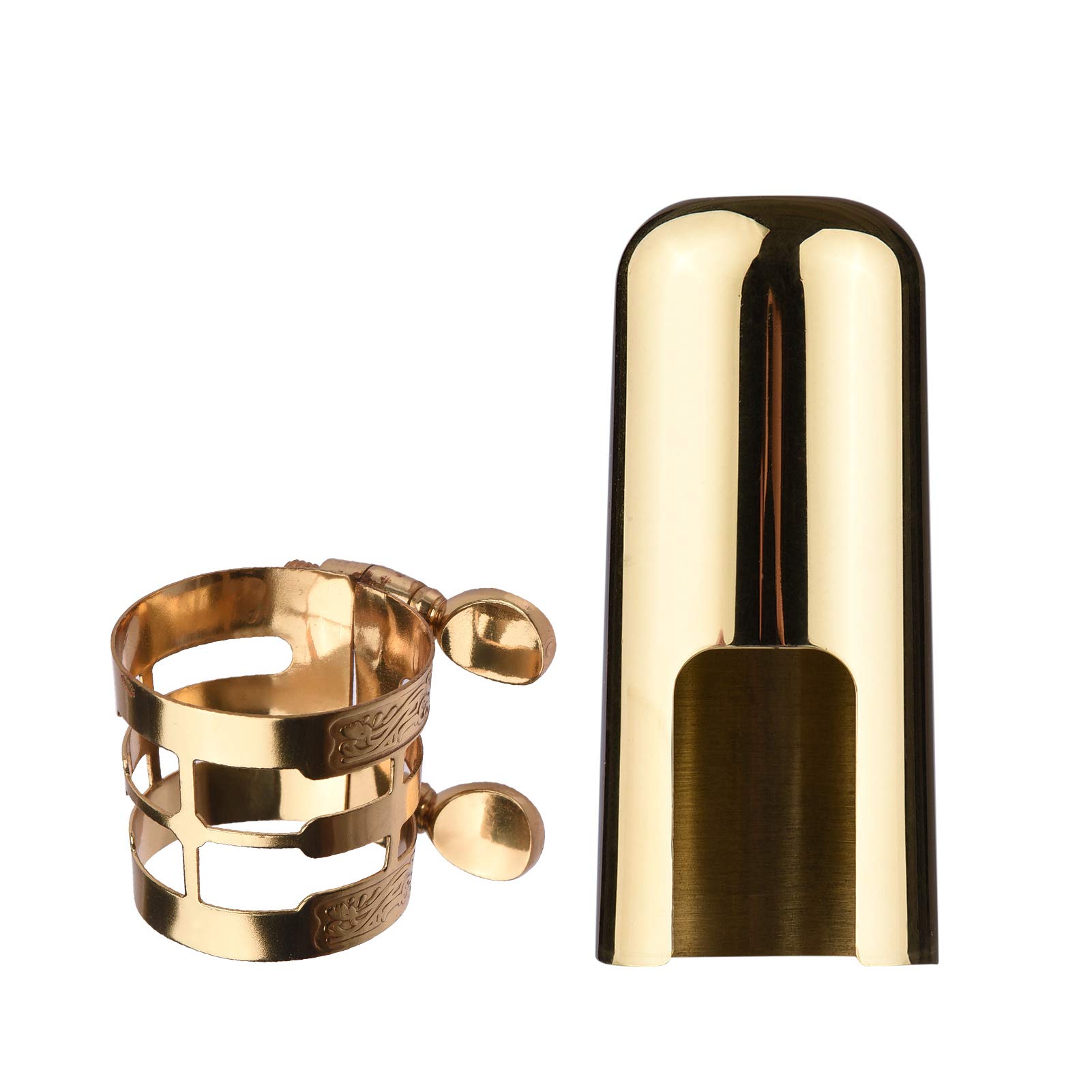 HUIOP Ligadura de Saxofón de Ajuste de Doble Tornillo Con Tapa de Boquilla - Duradera y Compacta Para Saxofón Alto