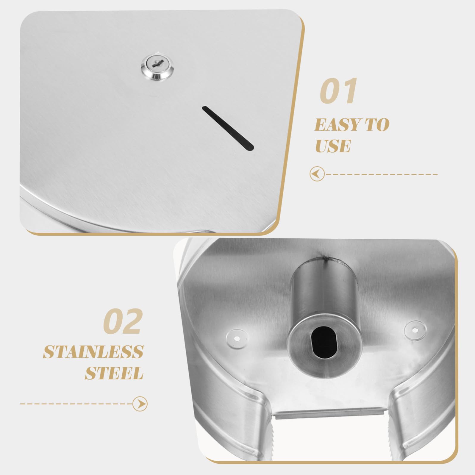 Lurrose Papel Higiénico Resistente Deformación Almacenamiento de Acero Inoxidable Portarrollos y Alta Capacidad de Carga para Cocina y Hogar
