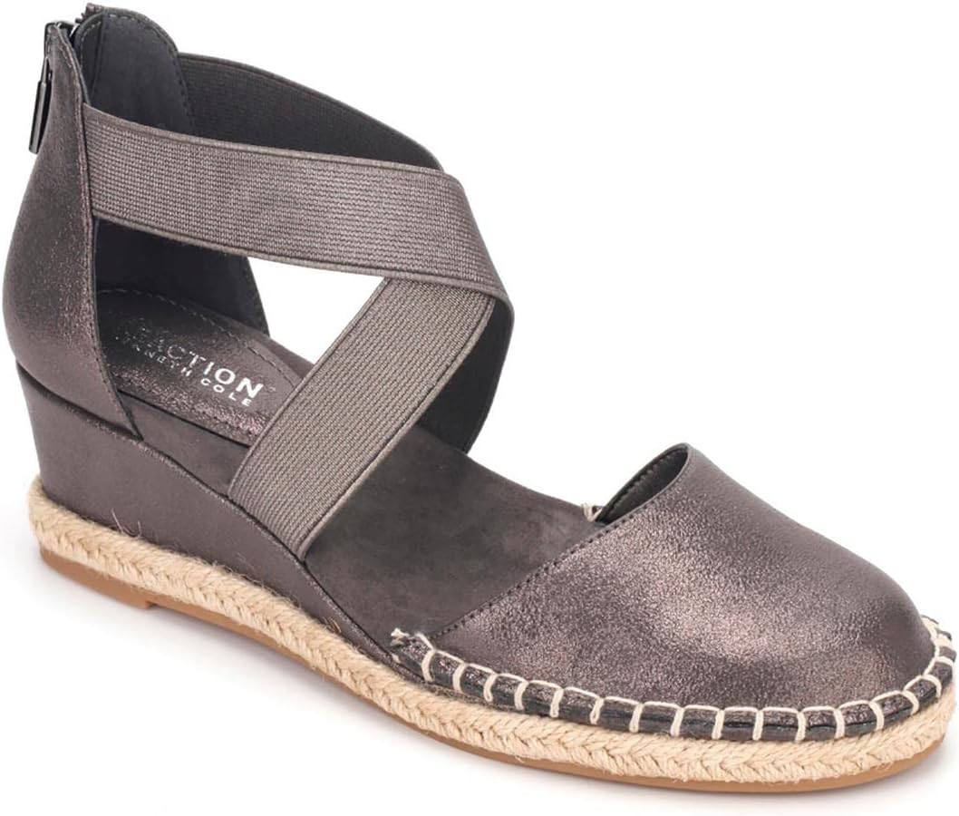 Kenneth Cole Reaction Women's Women's Clo X Band Wedge Loafer, Pewter, 6