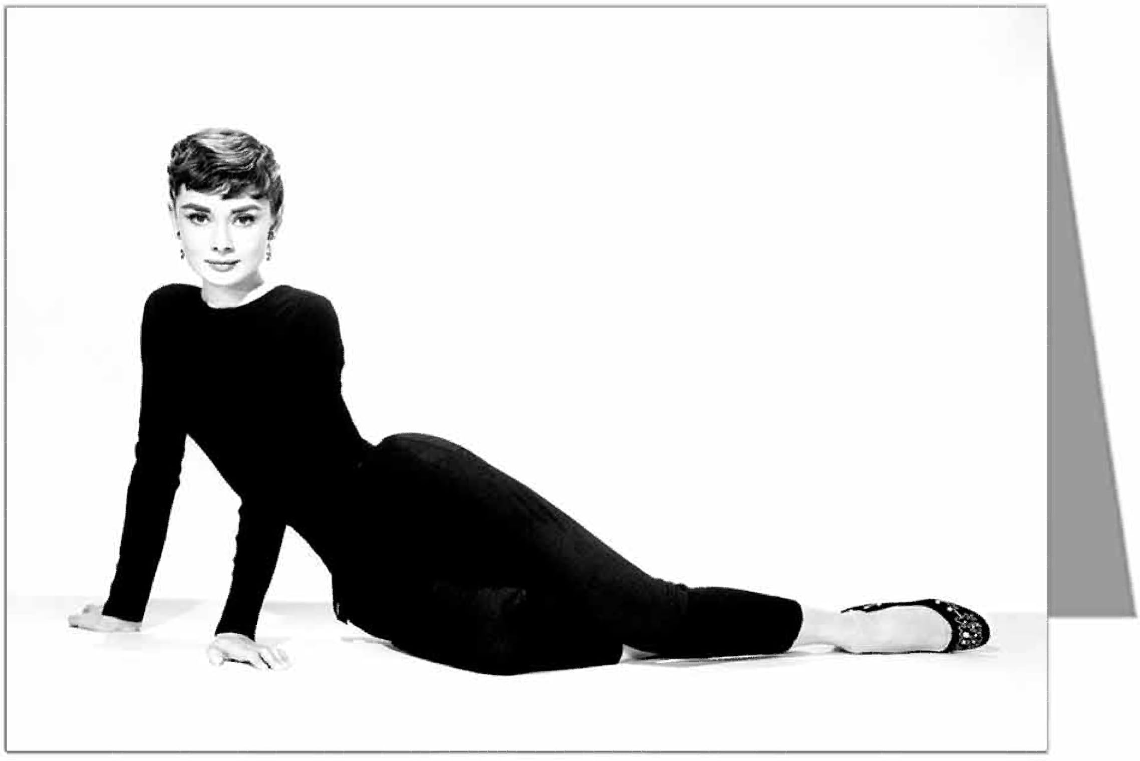 Single Greeting Card of Audrey Hepburn on White, From the Movie Sabrina.