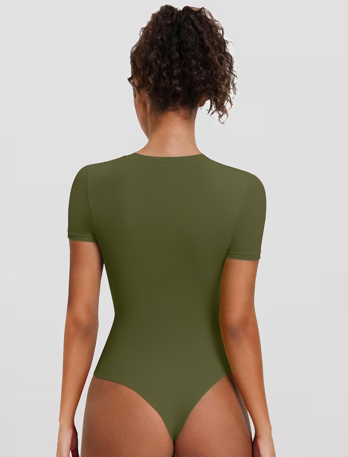 Avidlove Women's Short Sleeve Bodysuit Crew Neck Thong Body Suits Basic T-shirts Body Suit Going Out Top Outfits