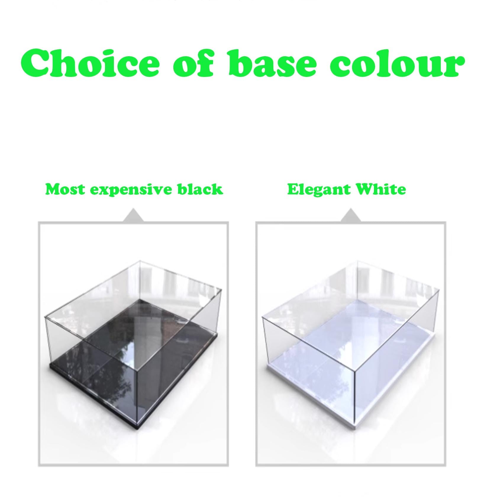 Acryl-Vitrine für Lego 43230 Kamera-Modell, staubdichte transparente Acryl-Vitrine, Aufbewahrungsbox (Modell nicht im Lieferumfang enthalten) (schwarzer Sockel)