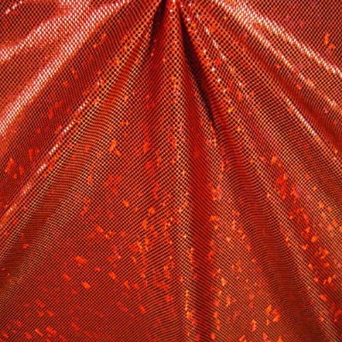 Shattered Glass Hologram Spandex by The Yard (Orange)