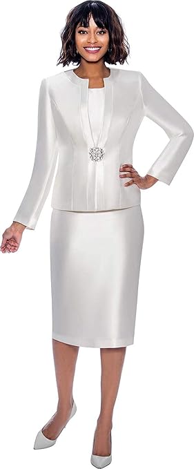 white skirt suits for church