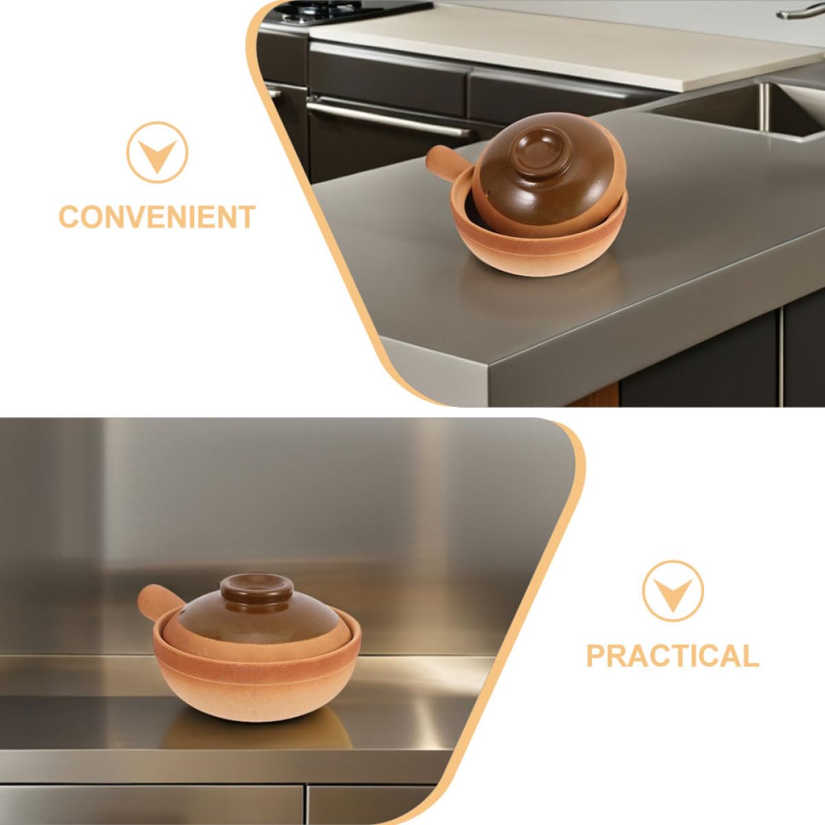 Pentola di Terracotta Asiatica da Cucina 600 Ml Coperchio, Vaso per Zuppa Coreana e Cottura del Riso, Portatile e Riscaldamento Uniforme per Casa e Viaggio