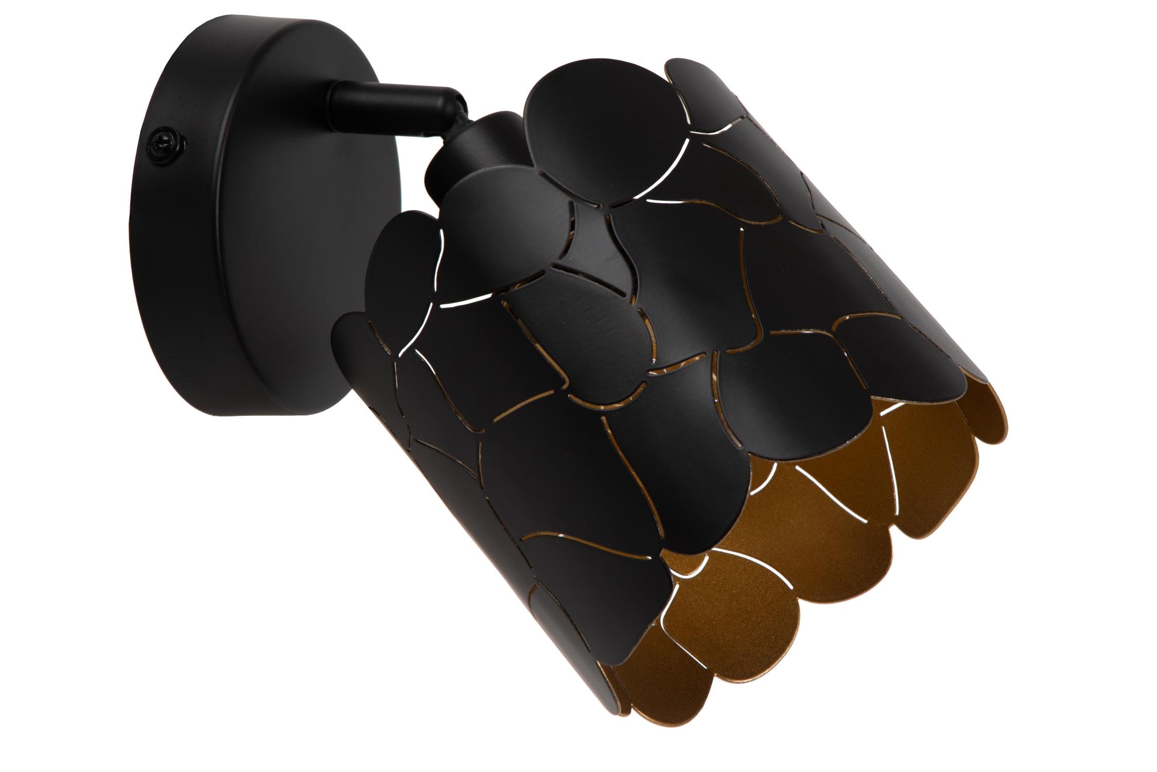 LUCIDE ALMELO - Wall Spotlight/Wall Light - diameter 12 cm - 1xE14 - Black - Image 2