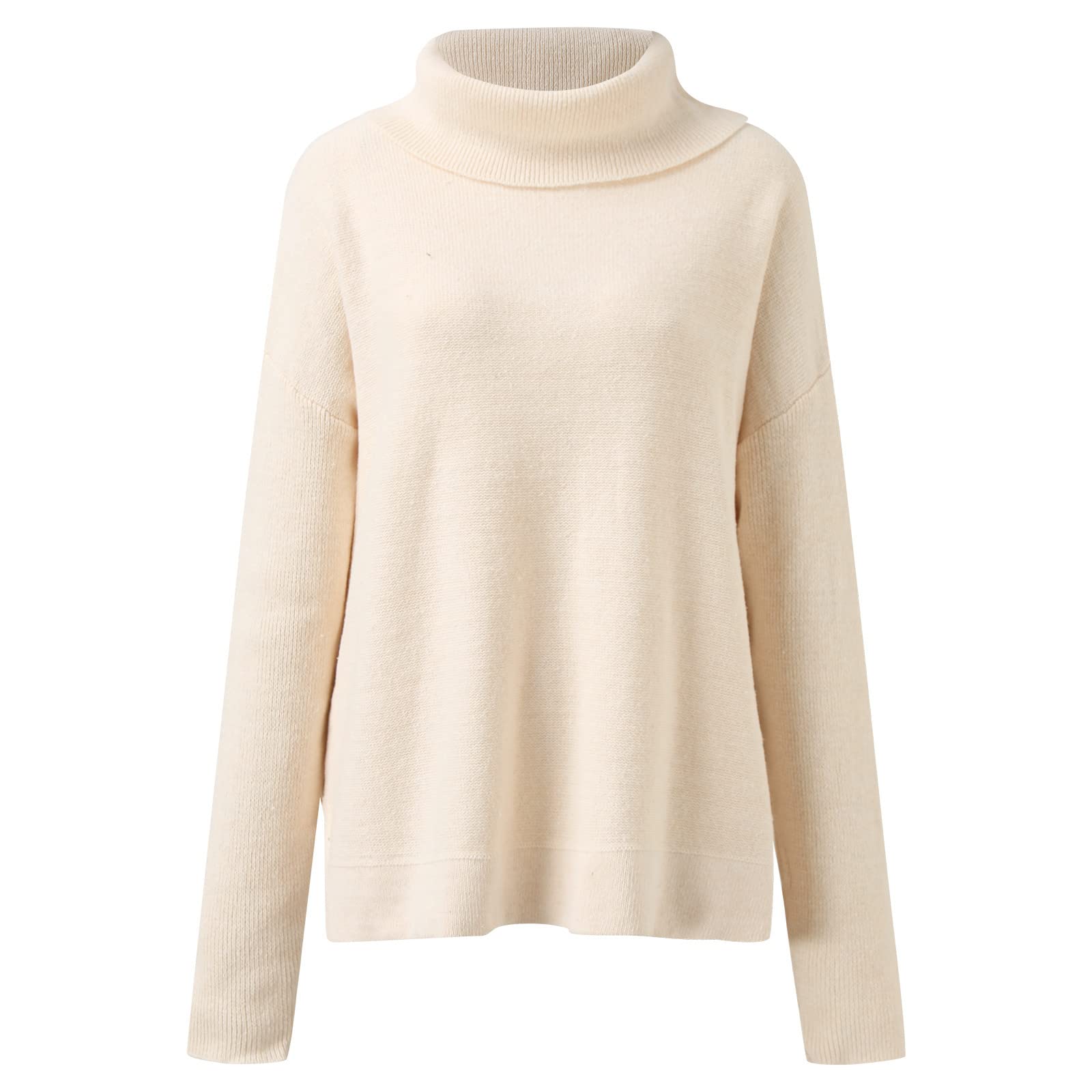 Maglioni da donna a collo alto con maniche a pipistrello sciolto oversize maglioni a maglia grossa per donna felpa tinta unita