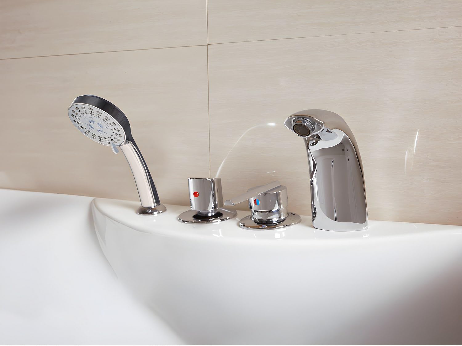 Vente-unique - Baignoire balnéo - 150 x 75 x 54,5 cm - Blanche - Angle gauche - 1 place - 140 L - GAVINO