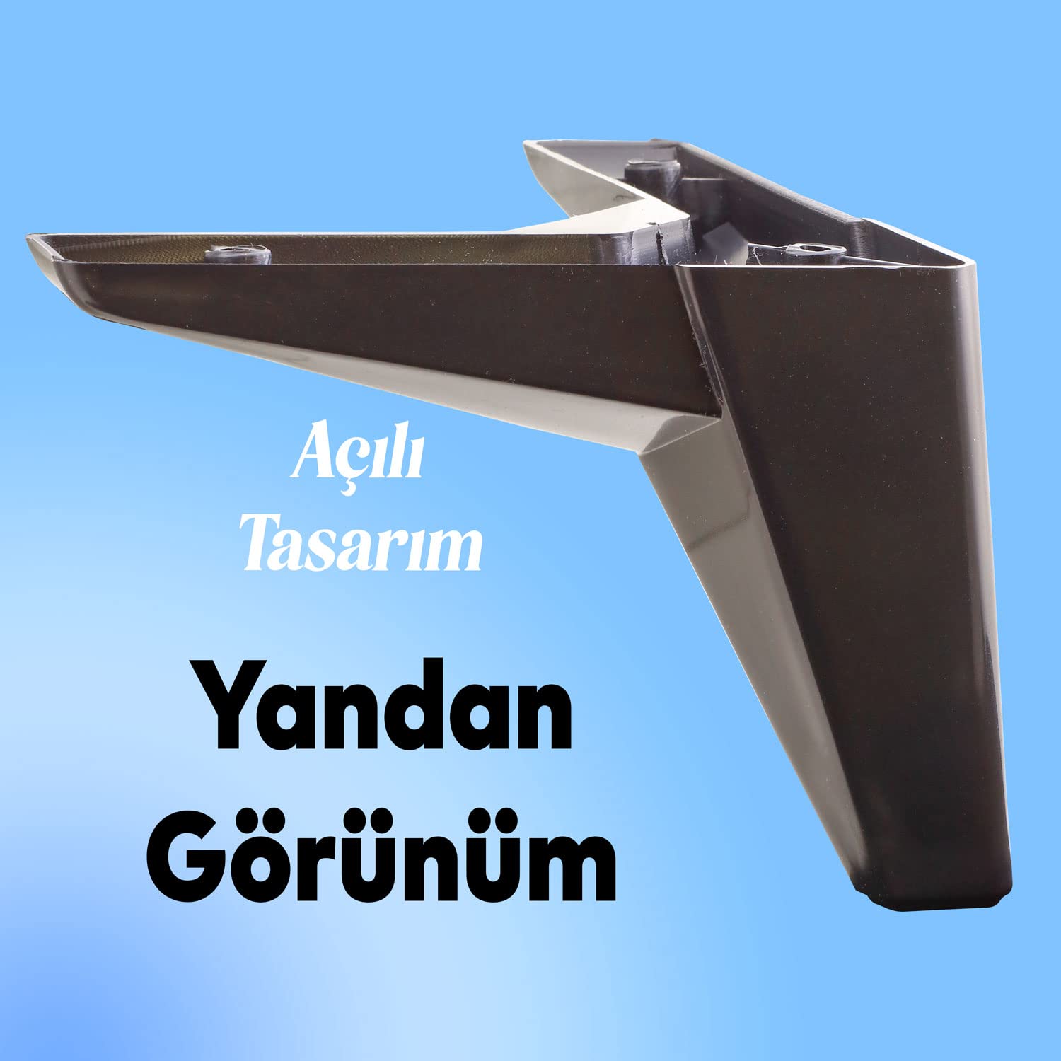 Badem10 Sedir 12'li Set Mobilya TV Ünitesi Çekyat Koltuk Kanepe Destek Ayağı 12 cm Siyah Baza Ayak