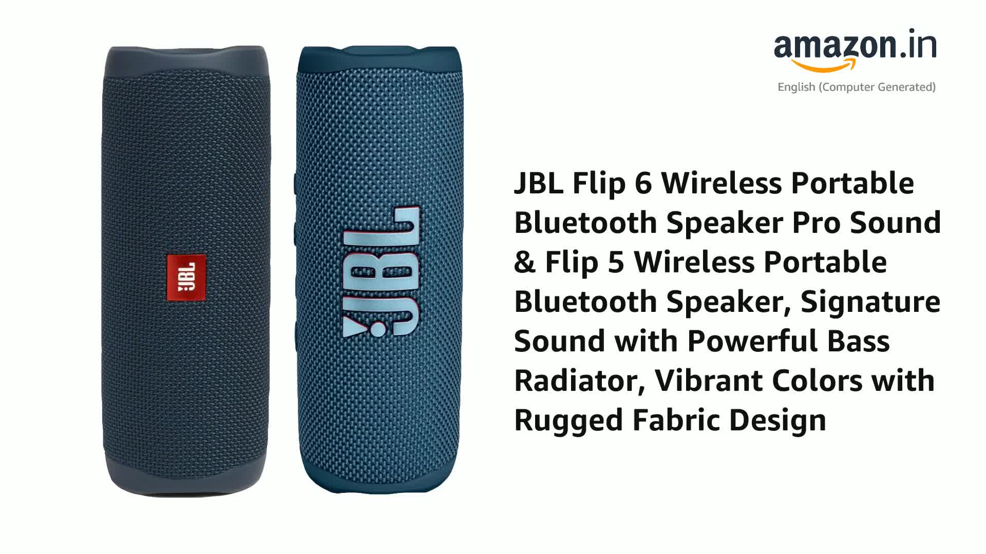 JBL Flip 6 Wireless Portable Bluetooth Speaker Pro Sound, Upto 12