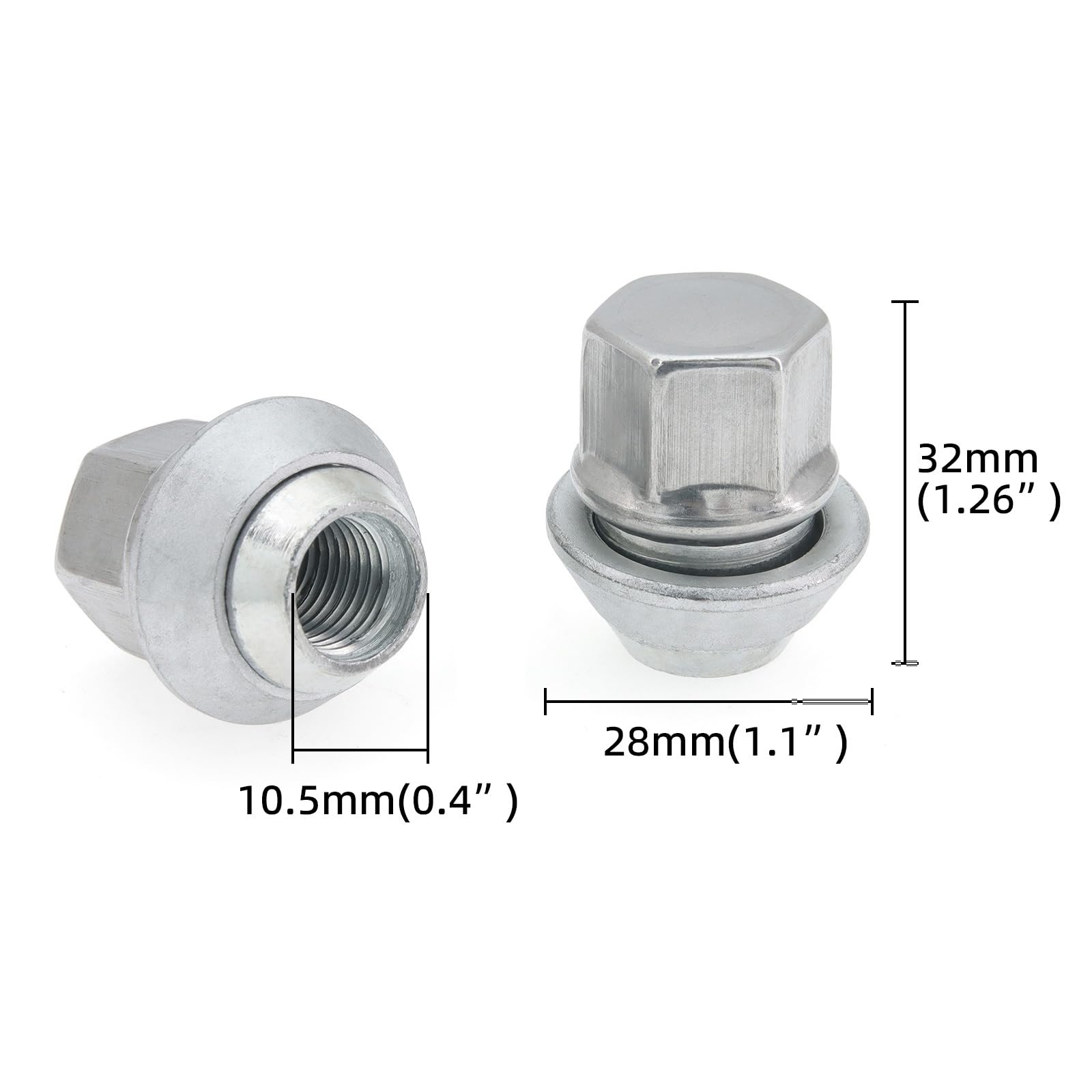 voiture Boulons Roue Compatible Avec Ford Pour Transit Pour Connect 2002-2013 5/10/20 Pièces Boulons De Roue De Voiture Écrous Écrous De Roue En Acier M12x1.5 SFN-12150033(20 PCS)