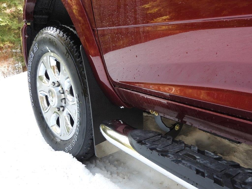 No Drill Front Mud Flaps for Ram 2500/3500 (2019-2026) - Heavy-Duty Truck Mud Guards - Stainless Steel Weighted - Semi-Rigid Splash Guards - 12” W x 20.5” H