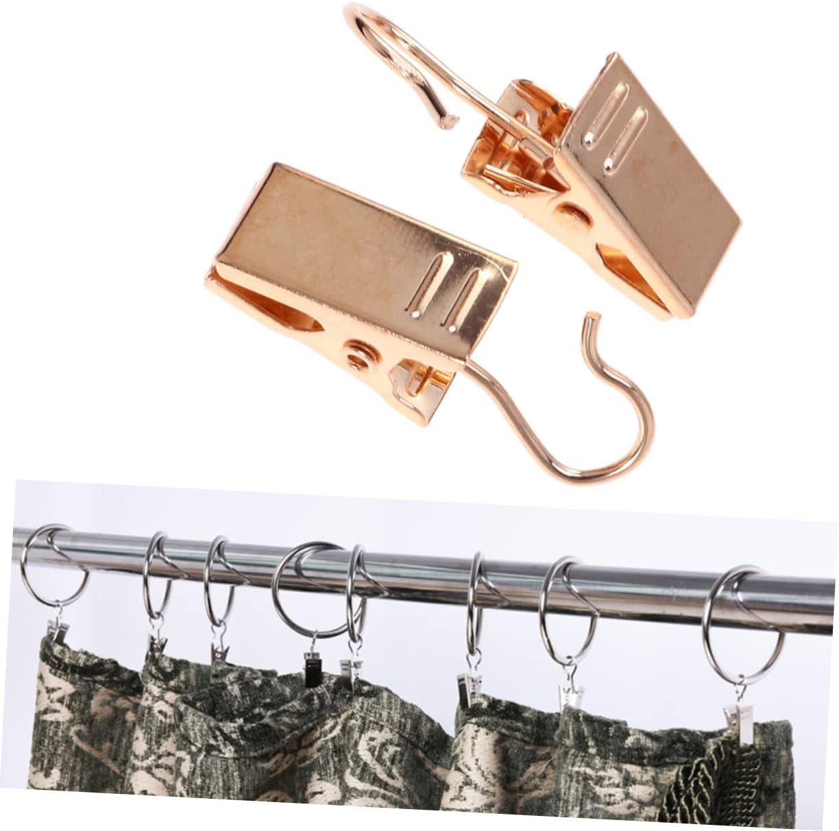 100pcs Curtain Clips for Drapery Sturdy Hooks Non- Design Easy to Install Curtain for Home Bathroom Accessories for Pocket