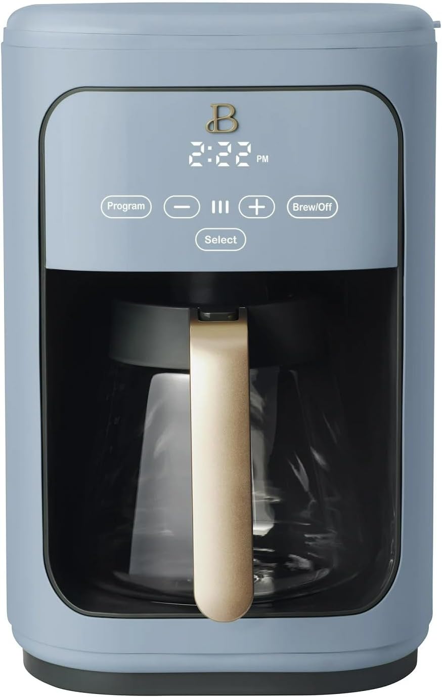 Beautiful 14-Cup Programmable Drip Coffee Maker with Touch-Activated Display by Drew Barrymore (Cornflower Blue) Beautiful 14-Cup Programmable Drip Coffee Maker with Touch-Activated Display by Drew Barrymore (Cornflower Blue)