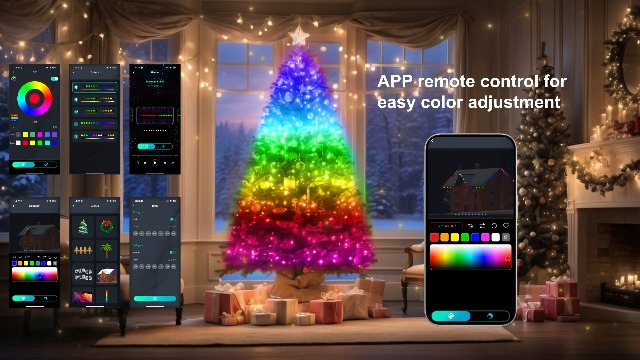 Image of Fairy Lights 66FT /20M, 200 LEDs RGB Smart IC Multicolor String Lights | APP & Remote Control, Music /Voice Sync Color Changing, IP67 Waterproof String Lights for Bedroom, Party, DIY