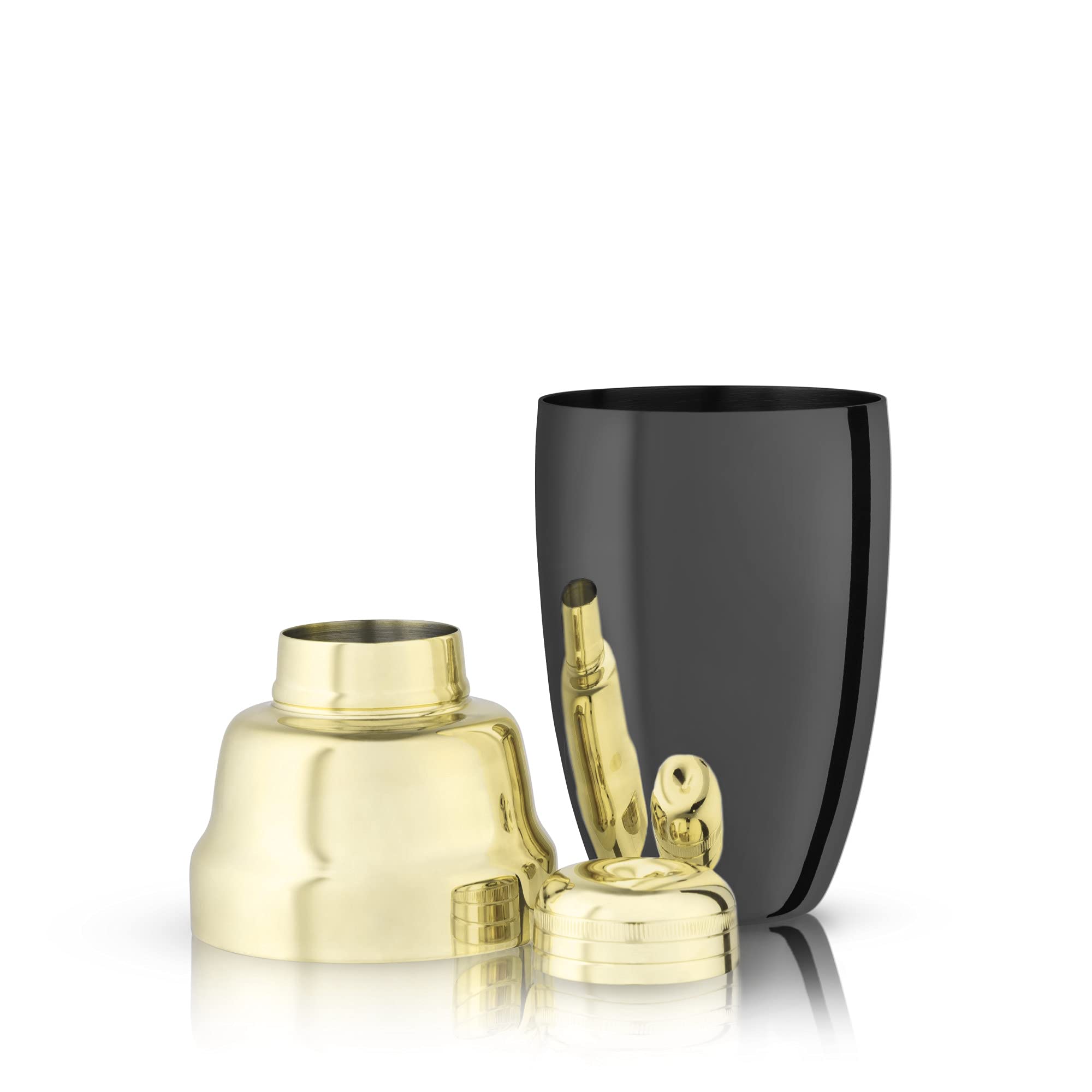 Viski 10295 - Coctelera con colador de acero inoxidable, 482 ml, color dorado y negro