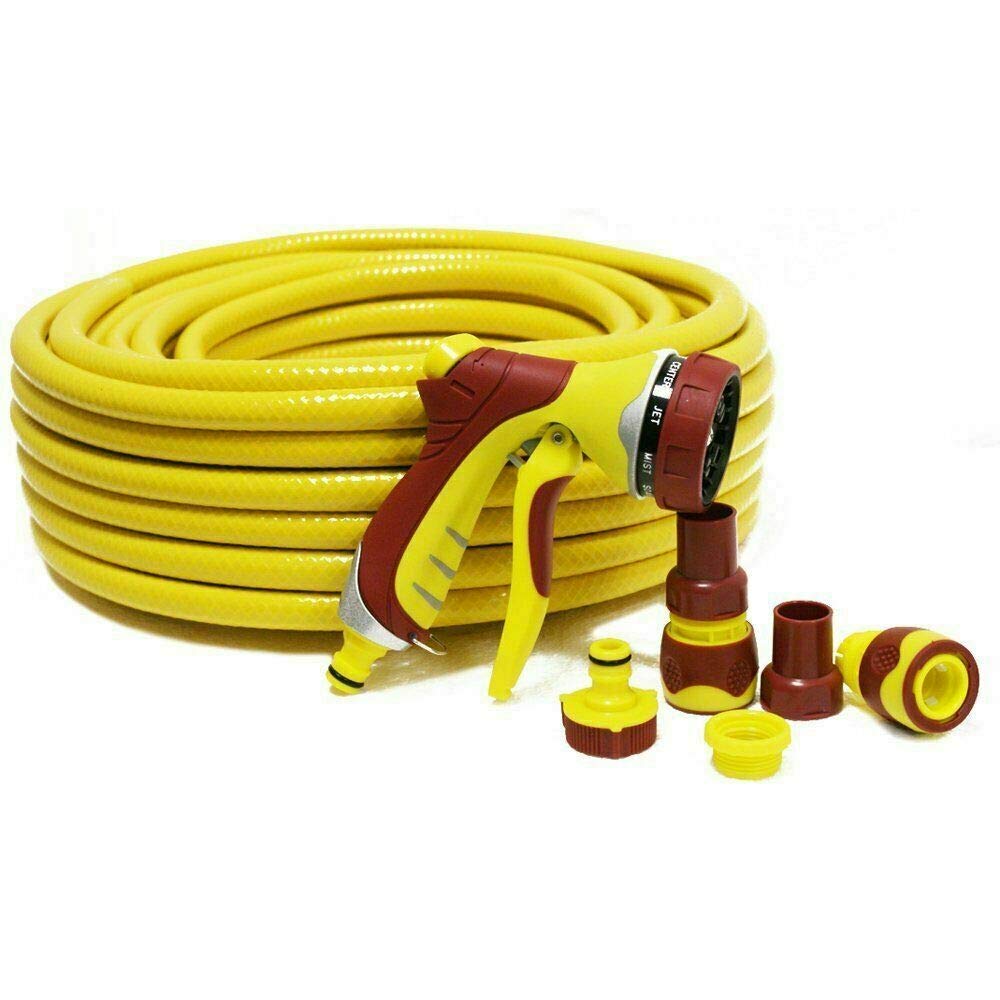 BARGAINSGALORE 30M SPRAY GUN SET HEAVY DUTY FLEXIBLE SPRAY HOSE PIPE GARDEN HOME REINFORCED NEW
