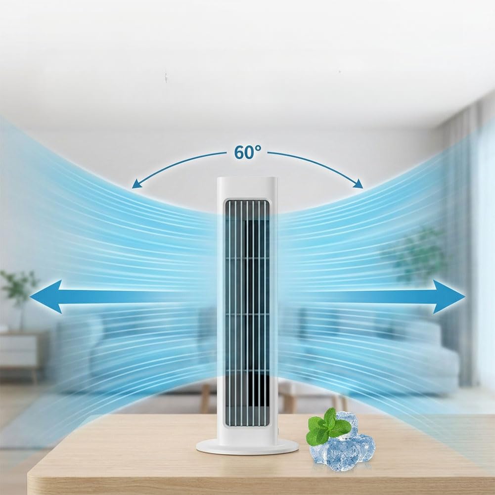 Epicoolerfan BreezaPro 2.0 Tragbarer Ventilator, Kompakt, Leise, Weiß