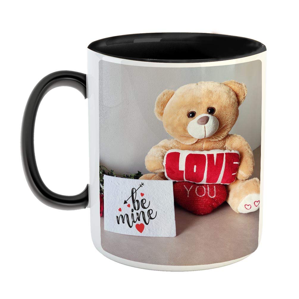 FurnishFantasy Be Mine Ceramic Coffee Mug - Best Gift for Husband, Boyfriend, Girlfriend, Wife, Valentine Day Gift - Black (0961)