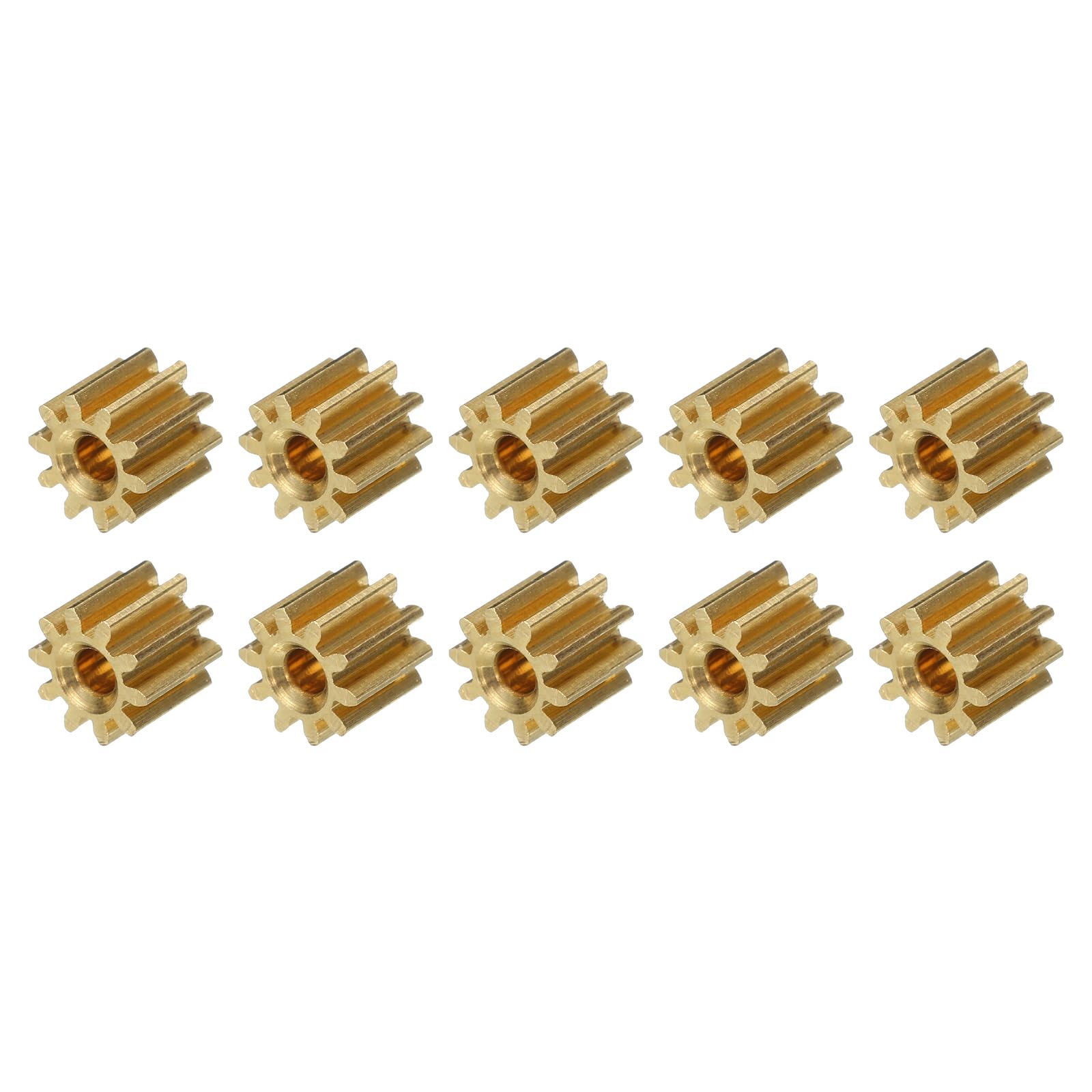 QUARKZMAN 10 Pièces d'Engrenages en Cuivre, 10 Dents, Modèle d'Engrenages en Cuivre 92AA pour Voiture RC, Robot DIY, Couleur Or, Module 0.5