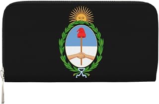 Coat Of Arms Of Argentina Zipper Wallets, Rfid Blocking Credit Card Holder Large Capacity Leather Wallets Purse