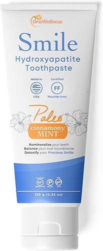 OraWellness Smile Hydroxyapatite - Pasta de dientes con xilitol remineralizante y no nano hidroxiapatita, pasta de dientes de menta y canela, hecha