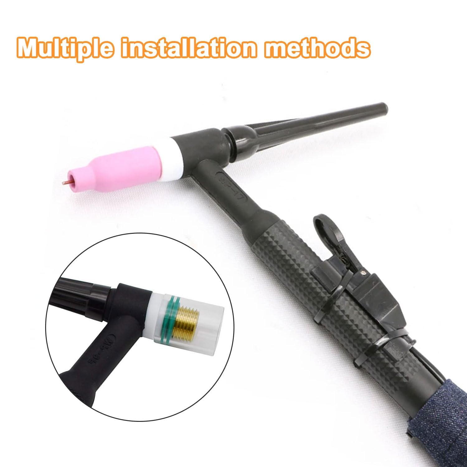 Kit Accessori per Saldatrice TIG 49 Pezzi, Torcia TIG con Ugelli Allumina, Lenti, Anello Silicone, Tazze Gas per WP-9/17/18/26