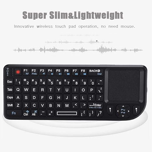 Miniatura 4 de Teclado táctil inalámbrico de 2.4 GHz, súper delgado y ligero, recargable, ultra delgado, USB retroiluminado, Plug and Play, compatible con HTPC,