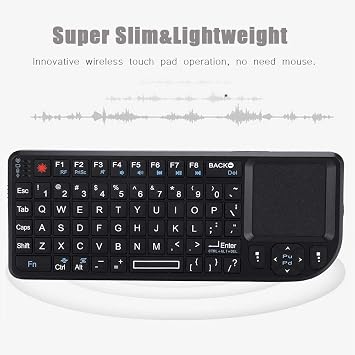 2.4GHz Touchpad Keyboard,A8 Mini Rechargeable Ultra-Thin Mini USB Backlit Keyboard with IR Light for HTPC for /4 for 360 and ONE(QWERTY Keypad)