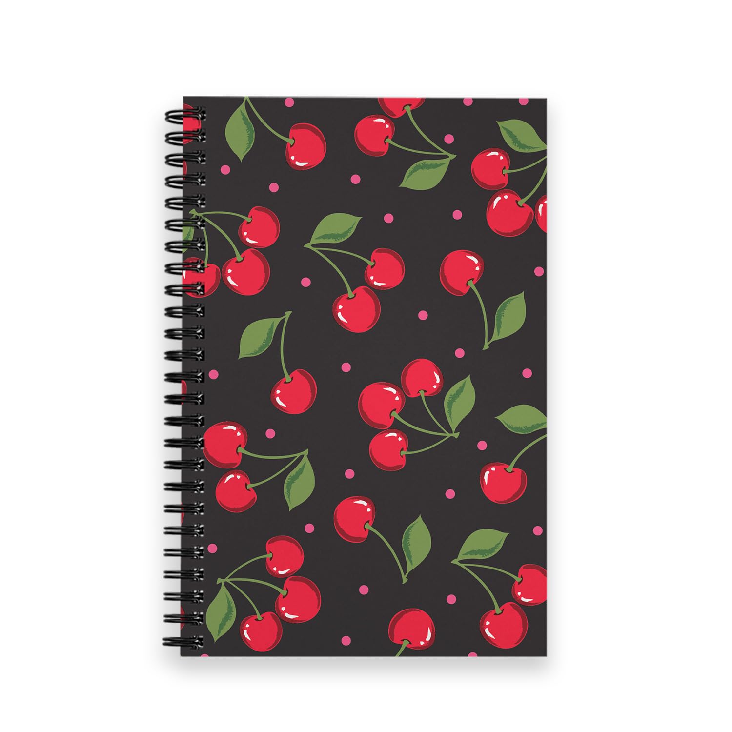 Carnet à spirale à pointillés cerises roses A5 format note de 120 pages - 7
