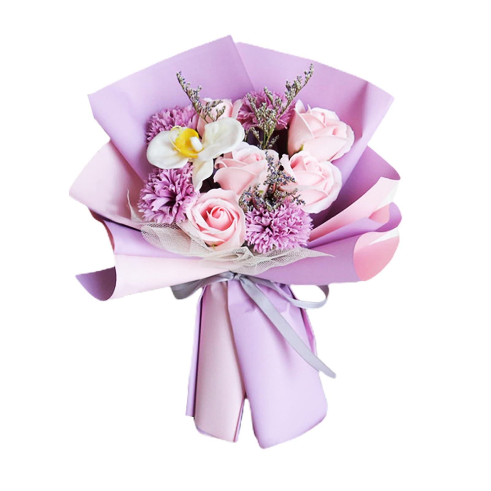 Amazon｜バラ、 カーネーション、造花の組み合わせ、結婚式の花束