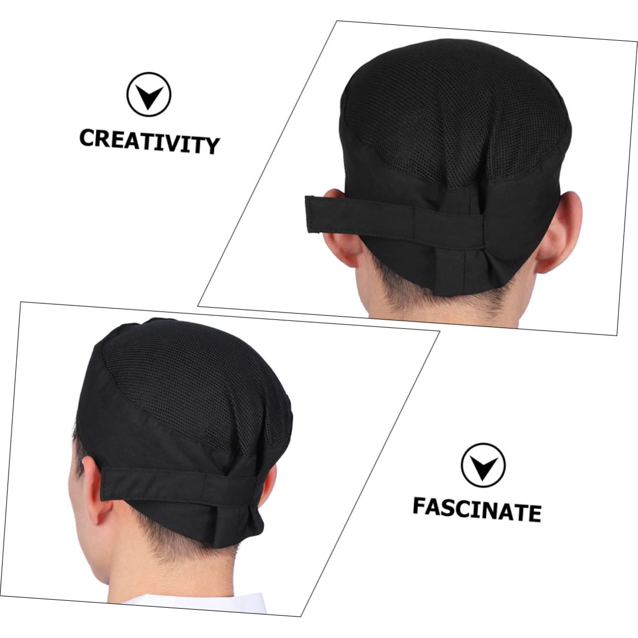 Sombrero De Cocinero Tapa De Cocción Sombrero De para Negro Gorro Cocinero Gorro Chef Gorro De Chef Gorras De Cocinero Transpirables Ropa De Algodón Black