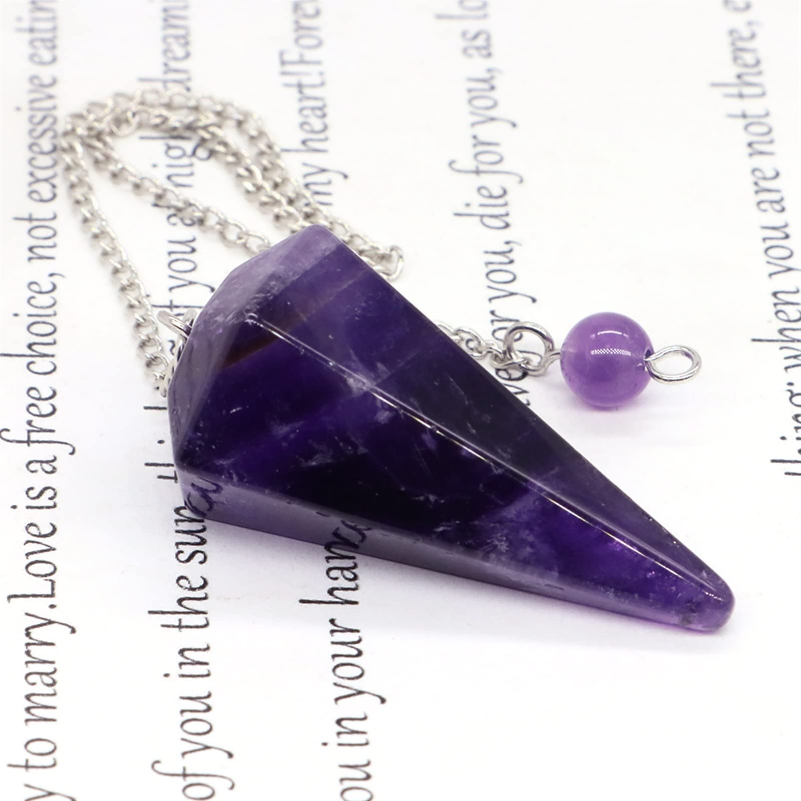 1–20 Stück Naturstein-Pendel, for Wünschelrutengehen, spirituelle Wahrsagerei, Kegel, Kristallquarz-Pendulos, kleine Halskette, Schmuck Voller Textur ( Color : Mix Random Stones , Size : One Size )