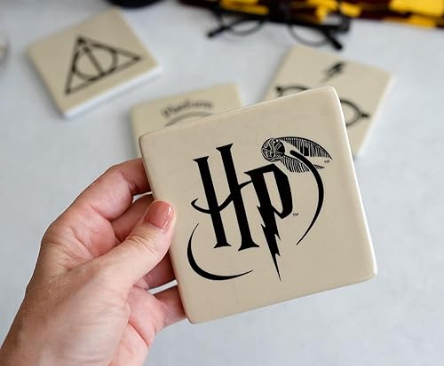 Miniatura 3 de Harry Potter Icons - Posavasos cuadrados de cerámica para bebidas, juego de 4, protección de mesa para el hogar y la cocina, mesa de comedor,