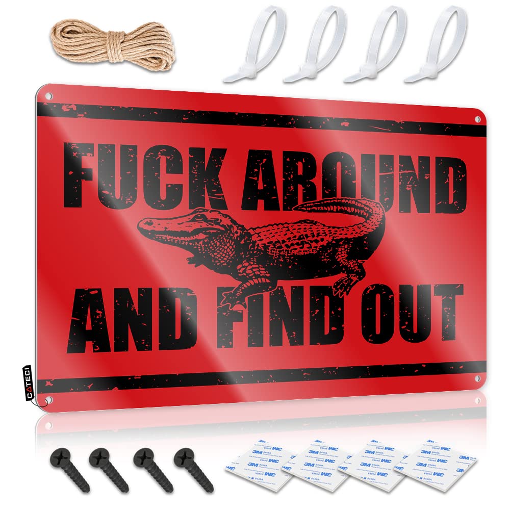 Mwfkkaddb Men's One Color Beer Decor F-K Around And Find Out Tin Sign Funny Garage Signs For Decor Signs(30X40cm)
