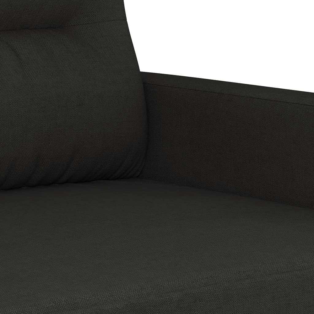 2-Seater Sofa Black Polyester Living Room Furniture