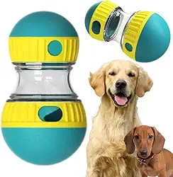 Brinquedo Interativo para Cães - Dispenser Saída Ajustável de Petiscos ou Ração, Rolo Transparente, Brinquedo Enriquecimento Mental, Desperta Instinto e Diversão Pet (VERDE E AMARELO)