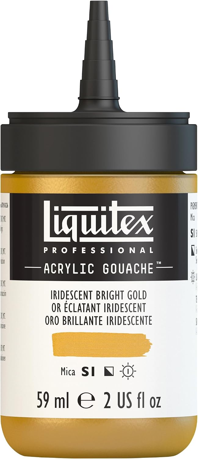 Liquitex Professional Acrylic Gouache, 2-oz (59ml) Bottle, Iridescent Bright Gold