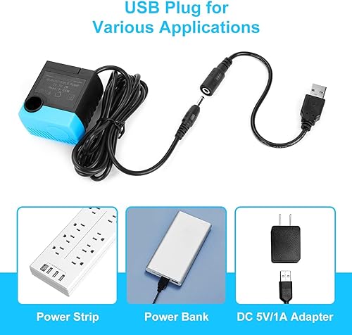 Miniatura 4 de SP-400LV Bomba de fuente de agua para gatos, bomba de repuesto USB para fuentes de bebida para mascotas compatible con fuentes de cerámica,